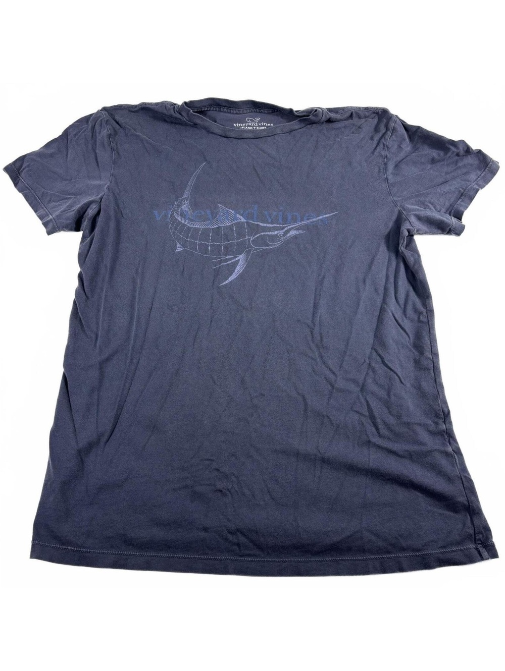 Vineyard Vines Men's Blue Swordfish Graphic Island T-Shirt Size M